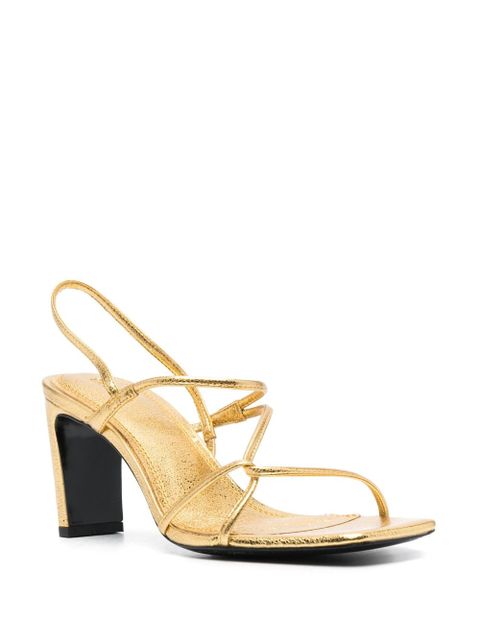 SANDRO 80mm Faye metallic strappy sandals - Gold