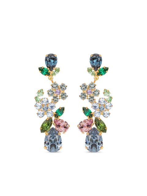 Jennifer Behr Martella floral-crystal earrings - Gold - zdjęcie produktu nr 1