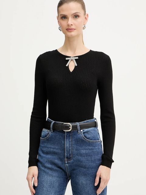 Morgan sweter damski kolor czarny lekki MNODI - zdjęcie produktu nr 1