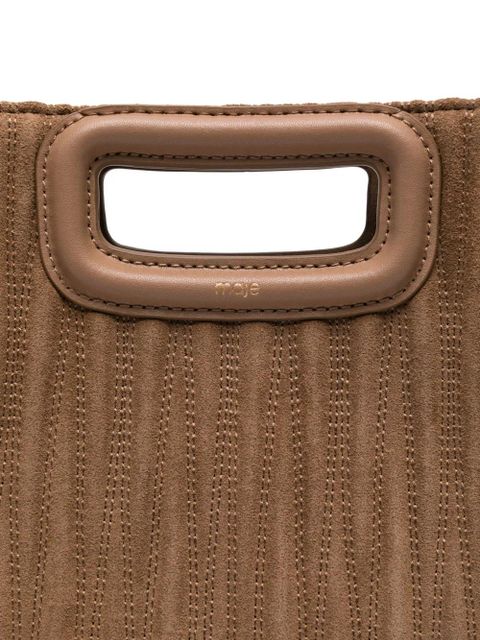 Maje fringed cut-out handle mini bag - Brown