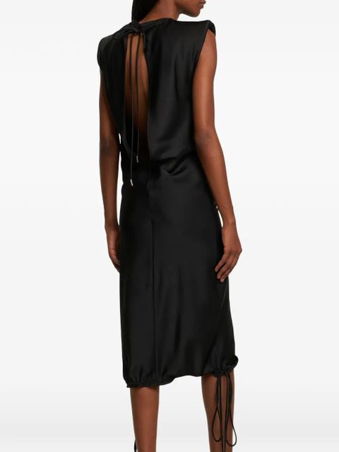 The Attico draping-straps midi dress - Black