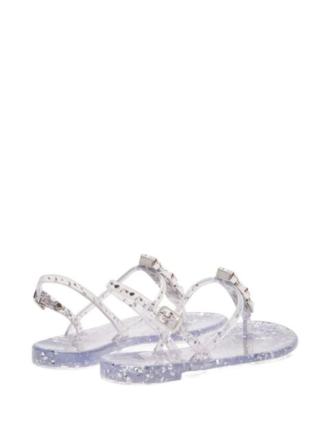 Casadei crystal-embellished flat sandals - White