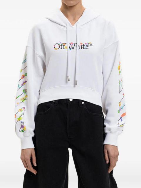 Off-White floral-print hooded knitwear