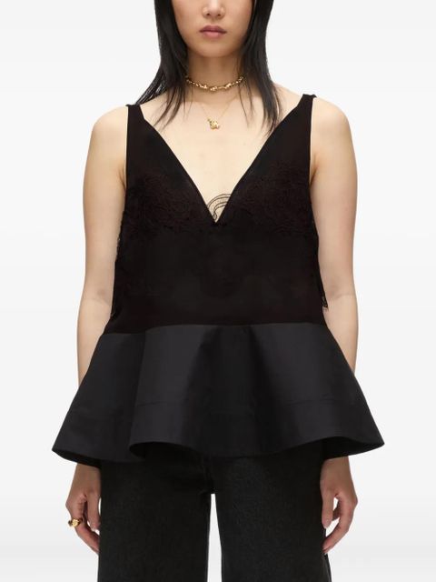 3.1 Phillip Lim lace-panel peplum top - Black - zdjęcie produktu nr 1