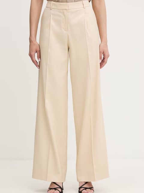 HUGO spodnie garniturowe damskie z dodatkiem lnu Halati - zdjęcie produktu nr 1