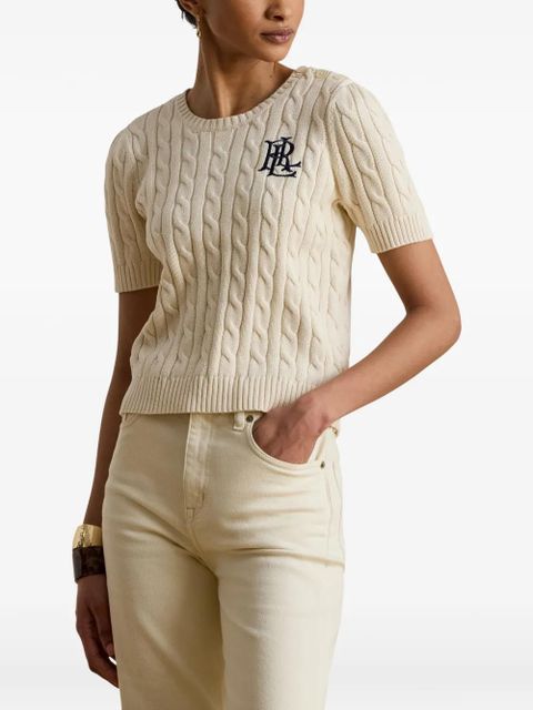 Lauren Ralph Lauren cable-knit T-shirt - Neutrals - zdjęcie produktu nr 2