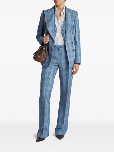 ETRO slub-textured trousers - Blue