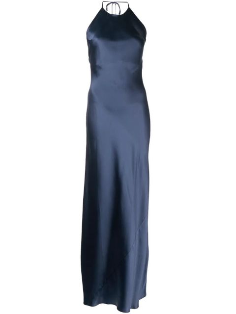 Reformation Jeany satin-finish silk dress - Blue - zdjęcie produktu nr 1