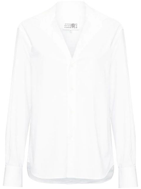 MM6 Maison Margiela V-neck cotton shirt - White - zdjęcie produktu nr 1
