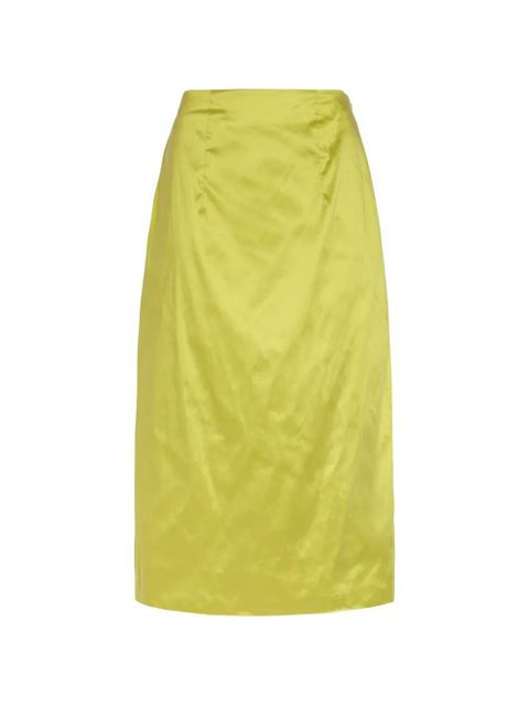 Simone Rocha satin-finish darted skirt - Green - zdjęcie produktu nr 1