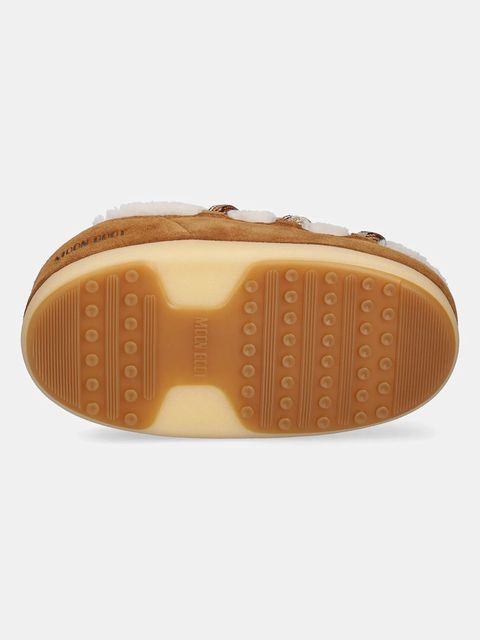 Moon Boot śniegowce zamszowe MB EVX MULE SHEARLING kolor brązowy na platformie 80D1470100 MA03