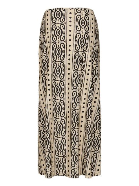 Johanna Ortiz Nuevo Destino printed slit midi skirt - Neutrals - zdjęcie produktu nr 2