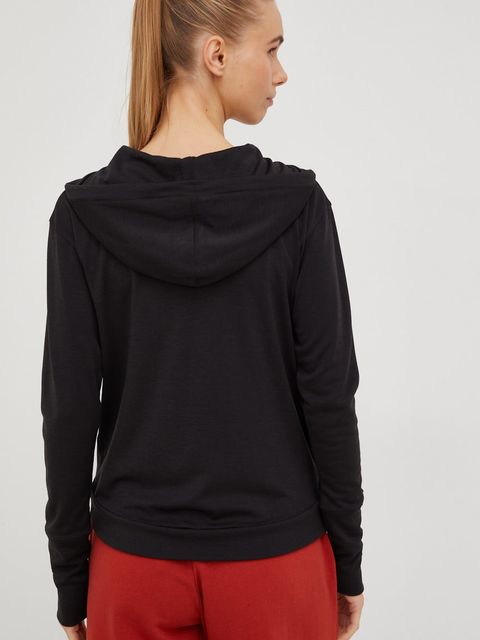 Helly Hansen bluza sportowa damska kolor czarny z kapturem gładka Lifa Tech 48530