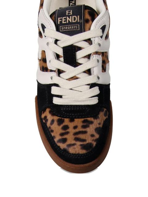 FENDI leopard-print sneakers - Brown