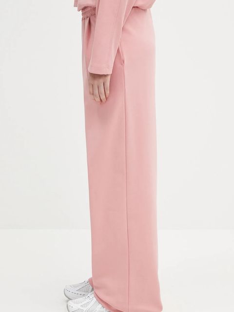Pangaia spodnie dresowe DNA Double Jersey Pleated Trousers damskie kolor różowy z nadrukiem 10002356 - zdjęcie produktu nr 2