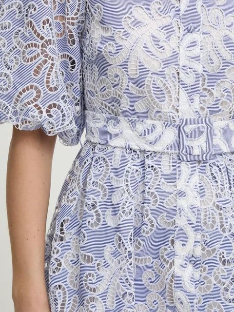 Answear.LAB sukienka kolor niebieski mini rozkloszowana