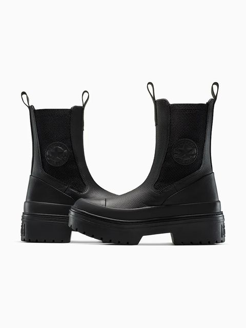 Converse sztyblety skórzane Chuck Taylor All Star Lugged Heel Nu kolor czarny na platformie A12985C