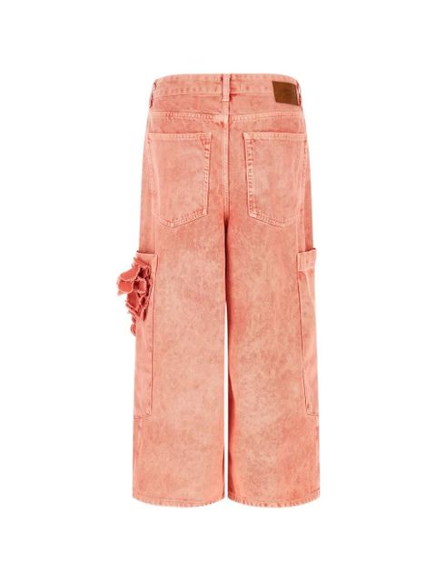 GANNI floral-appliqué cargo jeans - Orange - zdjęcie produktu nr 2