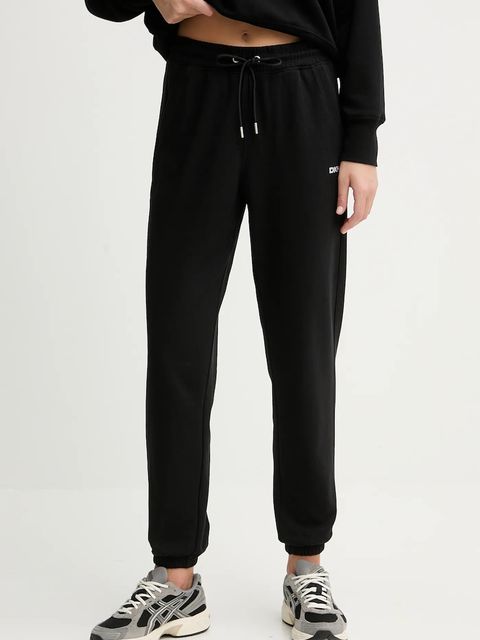 Dkny spodnie dresowe LOGO TERRY damskie kolor czarny gładkie DP5P3632 - zdjęcie produktu nr 1