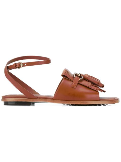 Tod's fringed flat sandals - Brown - zdjęcie produktu nr 1