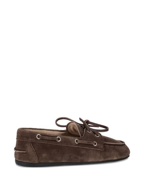 Miu Miu tie-detail suede loafers - Brown
