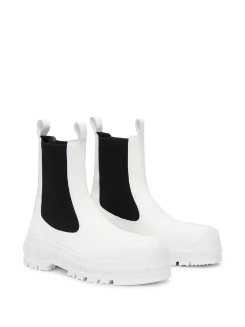Jil Sander slip-on leather Chelsea boots - White