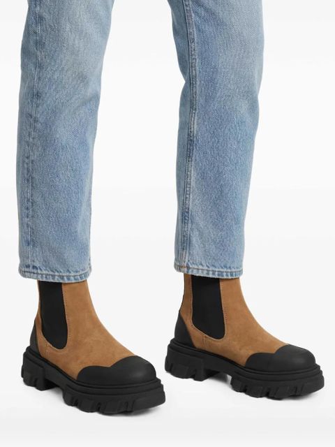 GANNI lug-sole chelsea boots - Brown