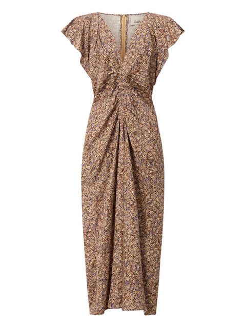 ISABEL MARANT LYNDSAY ruffled midi dress - Brown - zdjęcie produktu nr 1