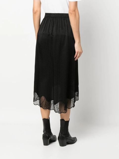 Zadig&Voltaire lace-trim silk skirt - Black - zdjęcie produktu nr 2
