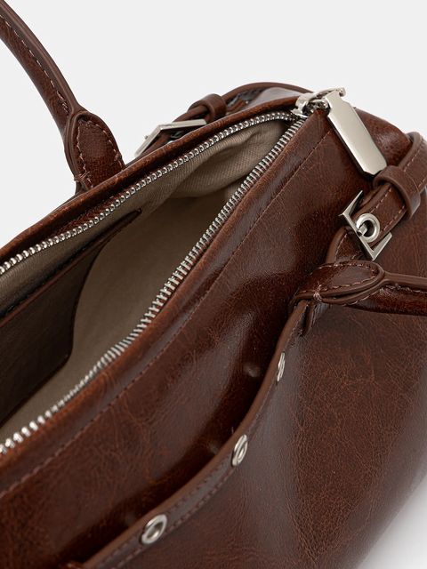 Answear.LAB torebka skórzana kolor brązowy