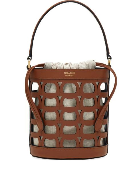 Ferragamo cut-out leather bucket bag - Brown - zdjęcie produktu nr 1