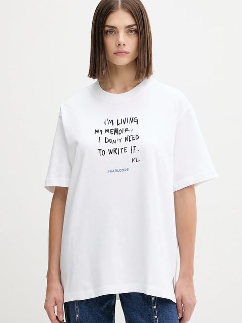 Karl Lagerfeld Jeans t-shirt bawełniany damski kolor biały A4W17009 - zdjęcie produktu nr 1