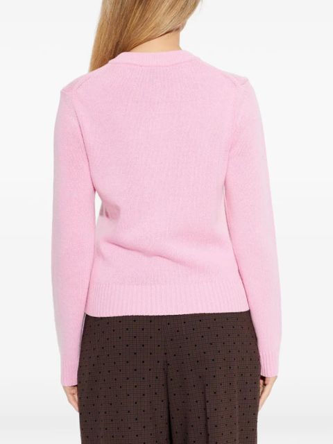 GANNI embroidered buttoned cardigan - Pink