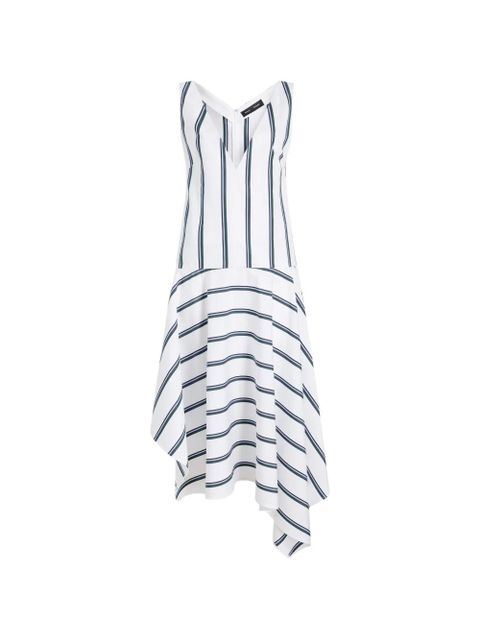 Proenza Schouler Beatriz striped V-neck midi dress - White - zdjęcie produktu nr 1