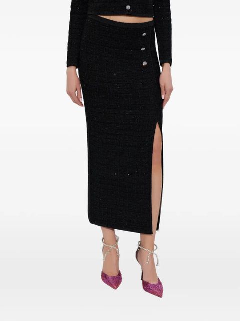 Alessandra Rich sequin-embellished knitted midi skirt - Black - zdjęcie produktu nr 2