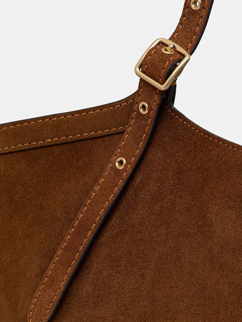 Coach torebka zamszowa kolor brązowy CBN47