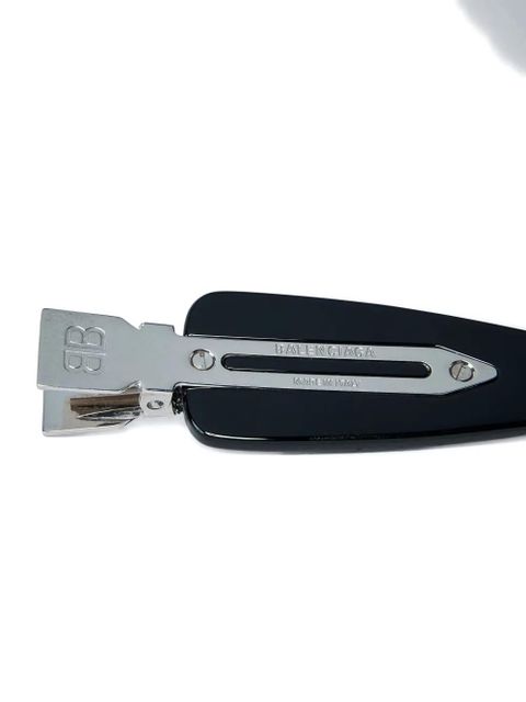 Balenciaga set of two engraved logo hair clip - Black