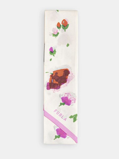 Furla apaszka jedwabna damski kolor beżowy wzorzysta WT00022.BX3856.J9600 - zdjęcie produktu nr 2
