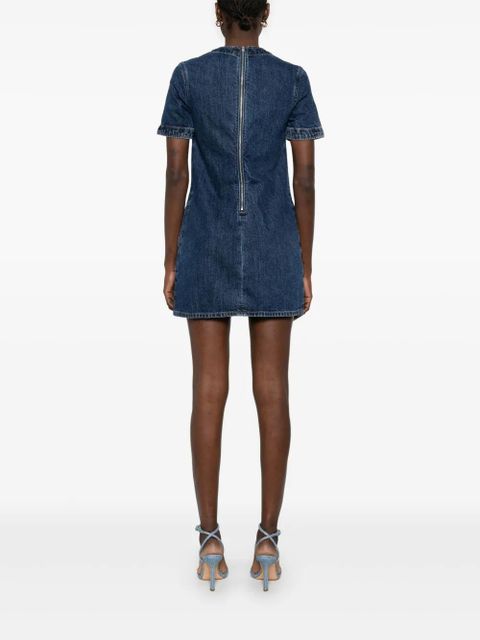 Self-Portrait denim bow mini dress - Blue