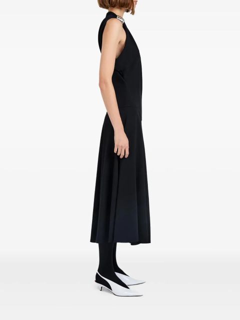 Proenza Schouler draped one-shoulder midi party dress - Black