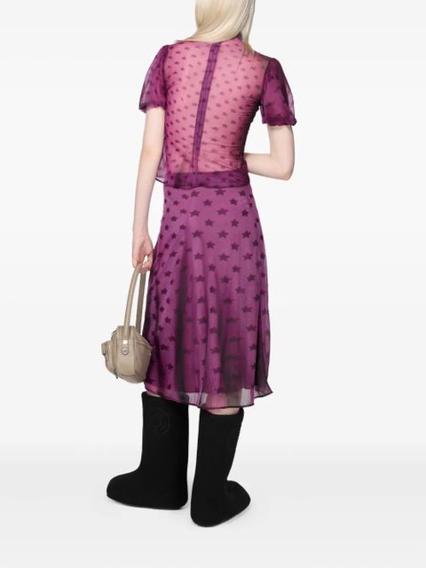 Acne Studios star-print puff-sleeve top - Purple - zdjęcie produktu nr 2