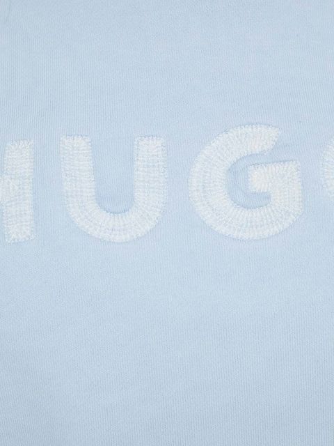 HUGO bluza bawełniana damska kolor niebieski z aplikacją 50512022