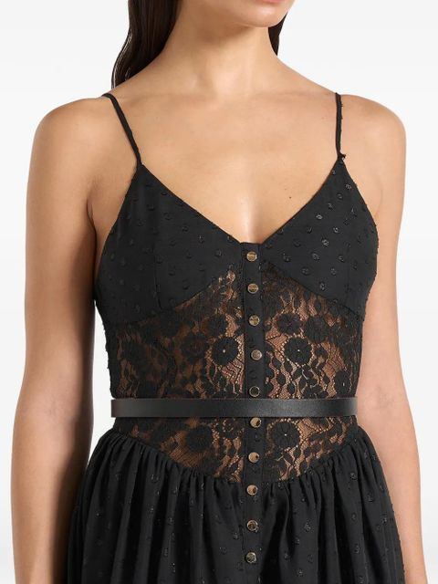 Manière De Voir polkadot lace corset dress - Black