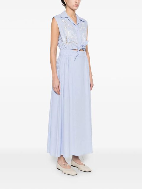SANDRO embroidered maxi dress - Blue