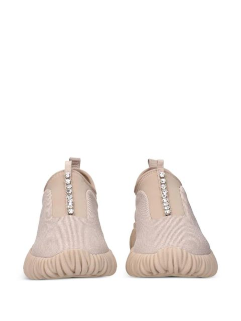 Miu Miu rhinestone-embellished slip-on sneakers - Neutrals