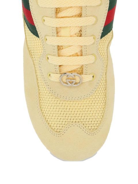 Gucci logo striped leather sneakers - Neutrals