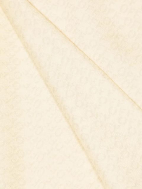 Off-White fringed-edge fine-knit scarf