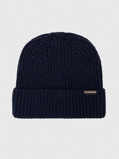 Napapijri czapka kolor granatowy z grubej dzianiny - zdjęcie produktu nr 1