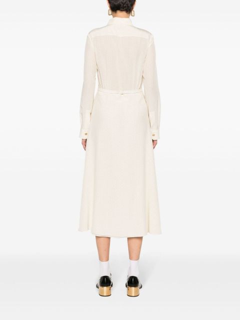 Miu Miu micro-dot crepe midi dress - Neutrals