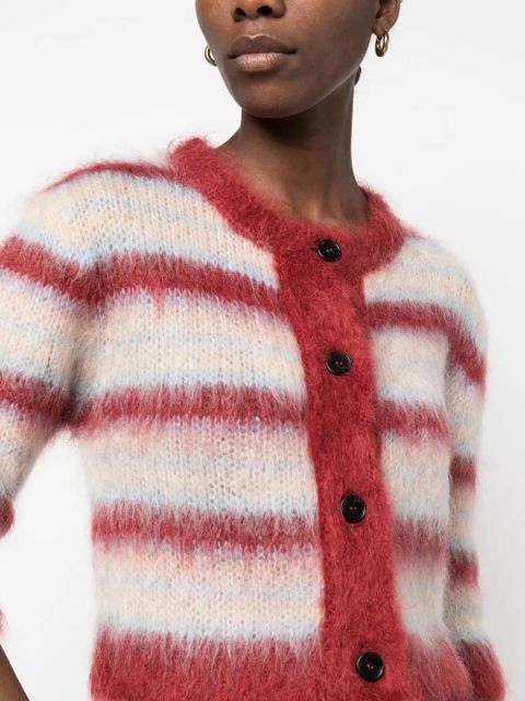 Marni striped button-up cardigan - Red